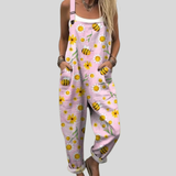 Salopette rose avec abeilles