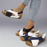 Kendra - Sandales confortables colorblock