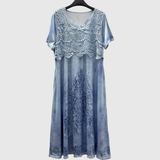 INDIGO | ROBE MIDI ÉLÉGANTE À MOTIF FLEURI