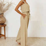 Megan - Ensemble minimaliste haut et pantalon évasé
