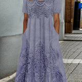 INDIGO | ROBE MIDI ÉLÉGANTE À MOTIF FLEURI
