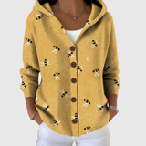 Gilet en tricot à capuche