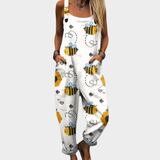Salopette blanche avec abeilles