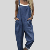 Salopette bleu jean avec picots texturés