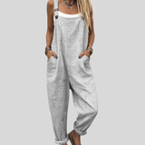 Grijze Dungaree met Bloemenpatroon