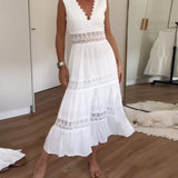 Circe - Robe nuisette en dentelle à col en V
