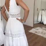 Circe - Robe nuisette en dentelle à col en V