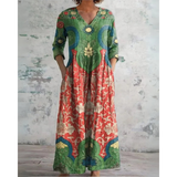 ELEANOR | ROBE MAXI VINTAGE À MOTIF FLEURI