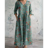 ELEANOR | ROBE MAXI VINTAGE À MOTIF FLEURI