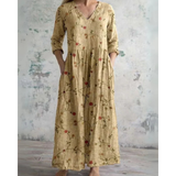 ELEANOR | ROBE MAXI VINTAGE À MOTIF FLEURI