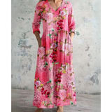 ELEANOR | ROBE MAXI VINTAGE À MOTIF FLEURI