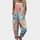 Salopette patchwork bohème pastel