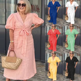 LYNORA | ELEGANTE MIDI-JURK MET V-HALS