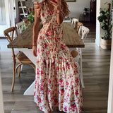Shera - Robe longue à motif floral