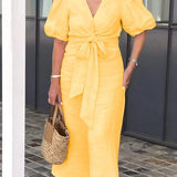 LYNORA | ELEGANTE MIDI-JURK MET V-HALS