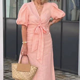LYNORA | ELEGANTE MIDI-JURK MET V-HALS