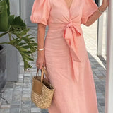 LYNORA | ELEGANTE MIDI-JURK MET V-HALS